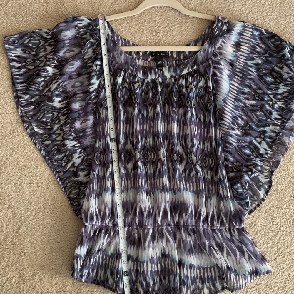 FANG Women’s Light/Airy Top Size XL, colors white,blue,purple and elastic waist - Picture 12 of 15